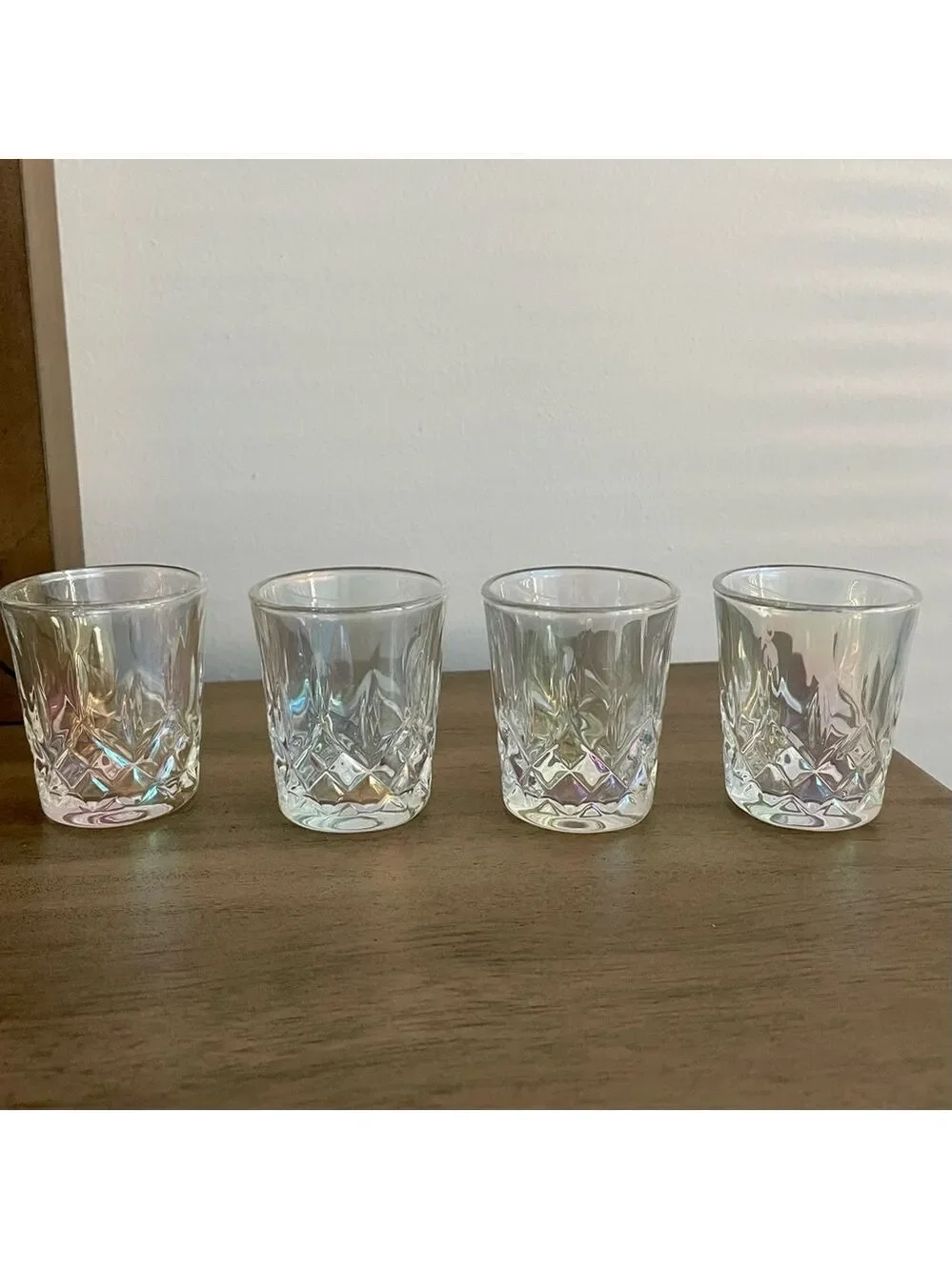 Circleware Denham Radiance Pearl 1.6oz Clear Luster Shot Glass S/4 NWT